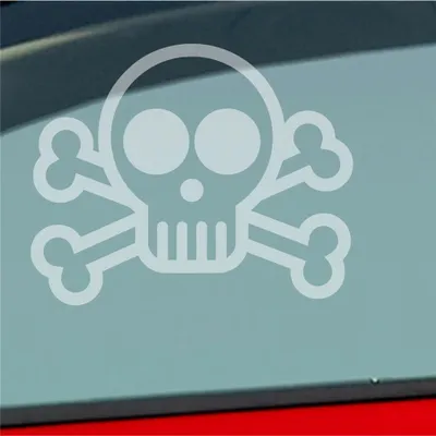 Produktbild von Auto Aufkleber Totenkopf Piraten Pirat Tuning Skull Dead 10x9 cm Milchglas Sticker Heckscheibenaufkleber