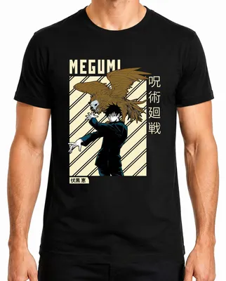 Obrázek produktu pro MEGUMI Jujutsu Kaisen 呪術廻戦 Fushiguro Shikigami Anime Aesthetics Pánské tričko, černá, L