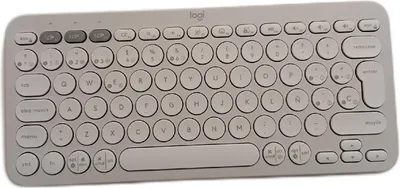 Zdjęcie produktu dla Logitech Pebble Keys 2 K380s, Mini, Bezprzewodowy, Bluetooth, Przełącznik nożycowy, QWERTY, Biały