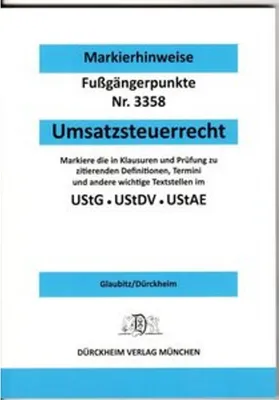 Image de UMSATZSTEUERRECHT Dürckheim-Markierhinweise/Fußgängerpunkte für das Steuerberaterexamen