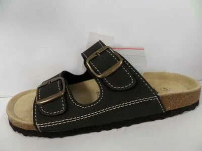 Produktbild von Schwarze Bio-Pantolette mit Cushion-Foam Fußbett und verstellbaren Riemen