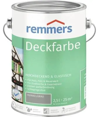 Zdjęcie produktu dla Remmers Farba kryjąca ciemnoszara wiadro 2,5 l