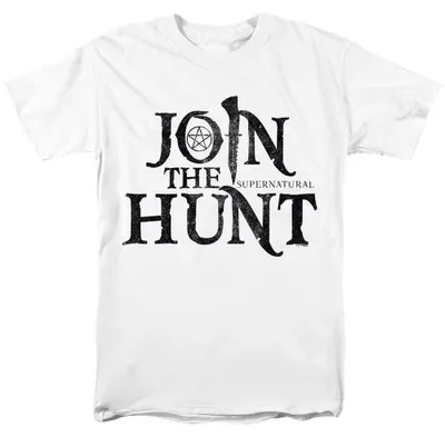 Immagine prodotto di Felpa unisex "Join The Hunt" ispirata alla serie Supernatural, taglia uomo/donna, modello TV37610 (5XL), colore bianco