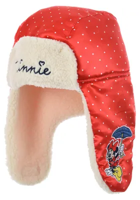 Produktbild von Minnie Mouse Kinder Mädchen Winter-Mütze Pilotenmütze , Farbe:Rot, Größe:48