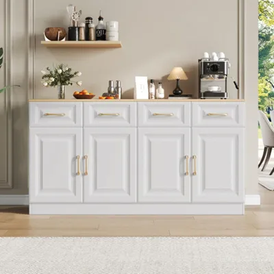 Produktbild von Sideboard-Buffetschrank mit Stauraum, Kaffeebarschrank mit 4 Schubladen langer Lagerschrank,für Küche, Esszimmer, Wohnzimmer