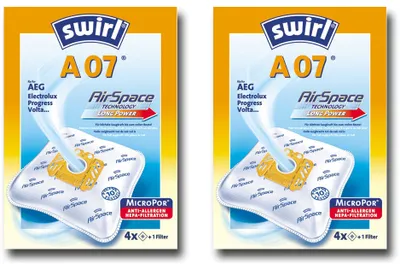 Produktbild von 8 Original Swirl A 07 A07 Staubsaugerbeutel, Staubbeutel, Filtertüten