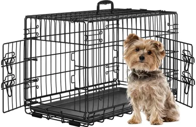 Image de Cage pour chien Yaheetech, 75 x 44 x 50 cm, pliable, 2 portes, taille M, noire