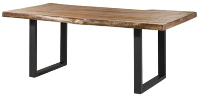 Produktbild von MASSIVMOEBEL24.DE Baumtisch Mango 200x100x77 natur lackiert / U-Beine anthrazit matt FREEFORM 5