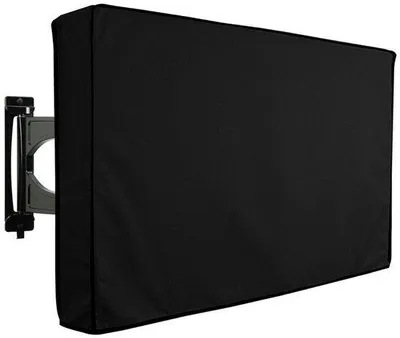 Immagine prodotto di Supporto per TV da esterno da 65 pollici - per schermi da 63-65 pollici - Copertura impermeabile per schermi piatti da esterno - Con adesivo - Per televisori da esterno su terrazze, balconi e spazi all'aperto – Resistente alle intemperie – Resistente ai raggi UV – Robusto tessuto Oxford 600D - nero