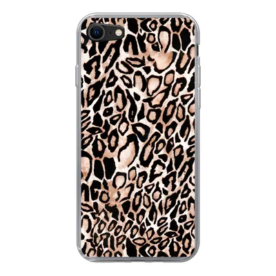 Produktbild von MuchoWow® Handyhülle Schutzhülle Hülle für iPhone 7 Panther Druck - Schwarz - Flecken Silikon Softcase Handy Hülle - Kartenhalter