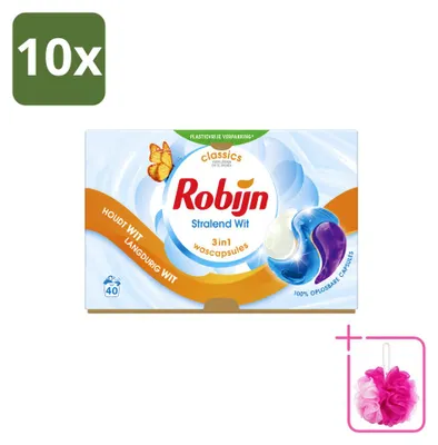 Produktbild von 10 x Robijn Stralend Wit 3-in-1 Wascapsules - Sparpackung - 10 Stücke