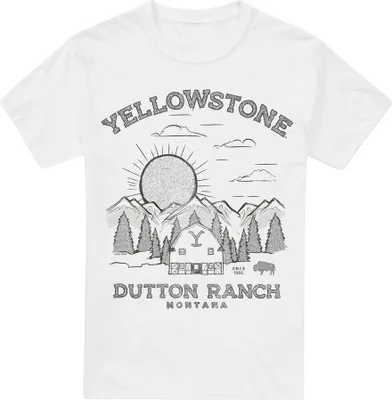 Obrázok produktu pre Yellowstone - Tričko "Dutton Ranch" pre mužov TV5695 (M) (Biela)