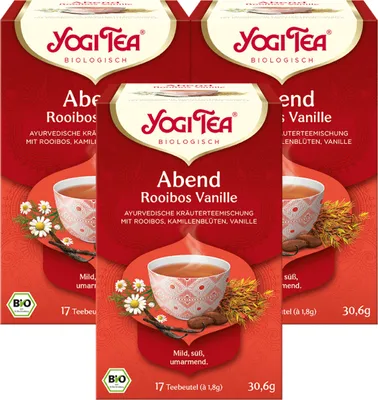 Produktbild von 3 x  YOGI TEA Abend Rooibos Vanille | 3 x 30,6g