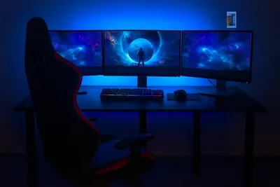 Produktbild von XXL Gaming-Tisch mit LED – 165 x 68 cm – Gaming-Schreibtisch - SyberDesk