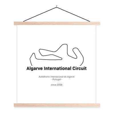Produktbild von MuchoWow® Textilposter Formel 1 - Rennstrecke von Portimao 40x40 cm mit holzfarbenen Rahmen - Posterleiste