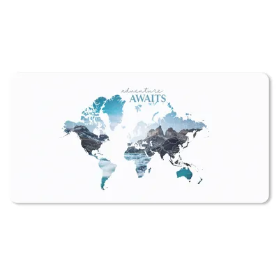 Produktbild von MuchoWow® Schreibtischunterlage Weltkarte - Sprichwörter - Natur 80x40 cm - XXL Mauspad - Gaming Mauspad