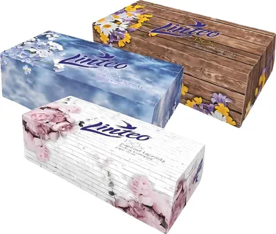 Immagine prodotto di Fazzoletti di carta Linteo, 2 veli, 100% cellulosa, bianchi, confezione da 150 pezzi