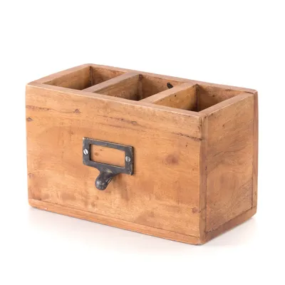 Produktbild von STIFTEHALTER "BOX 18" | Mahagoni, 19x12 cm (BxH) | Stiftebox | Farbe: 08 honigfarben gewachst