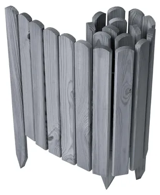 Produktbild von Garronda Beeteinfassung Holz Rollzaun Gartenzaun imprägniert Flexibler Rollborder Rasenkante  Länge: 100 cm (Grau, Höhe: 40 cm)