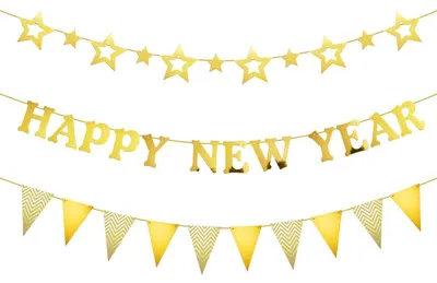 Immagine prodotto di Ghirlande scintillanti per Capodanno 2026, decorazioni per il Nuovo Anno, colore oro