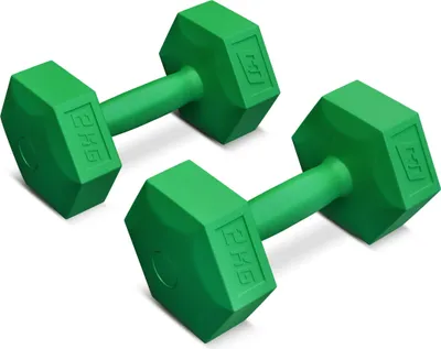 Produktbild von Hop-Sport Kurzhanteln aus Kunststoff, Hanteln - 2er Set 2x2 kg, Hexagon-Form, praktisch & funktional, ideal für Heim- und Fitnesstraining