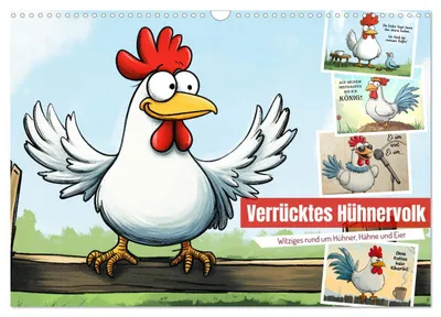 Produktbild von Verrücktes Hühnervolk (Wandkalender 2027 DIN A3 quer), CALVENDO Monatskalender