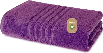Produktbild von Lavea® Saunatuch XXL 80x220 cm, Saunahandtuch Damen und Herren, Bali, extra großes Badetuch, Handtuch Sauna Baden Duschen, 100% GOTS Baumwolle, Premium Frottier, Lila