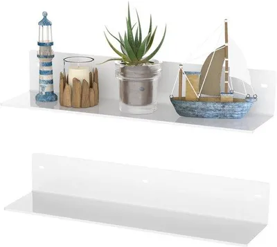 Produktbild von Weißes Acrylregal 40cm, Wandorganizer, 2er Pack