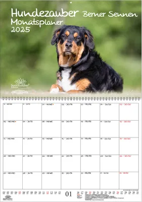 Produktbild von Hundezauber Berner Sennen Planer DIN A2 Kalender für 2025 Hunde Welpen - Seelenzauber