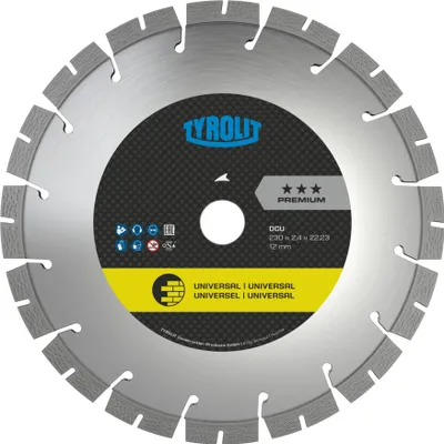 Obrázek produktu pro TYROLIT Diamantový řezný kotouč DCU Premium D.125mm otvor.22,23mm konstrukce univ.10mm - 34425401
