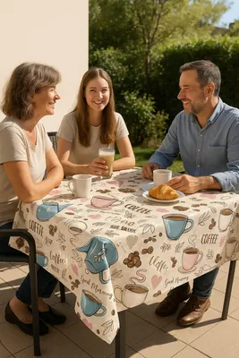 Produktbild von PCV Wachstuch Kaffee Tischdecke abwischbar Wachstuchtischdecke 140 x 180 - 34688-Coffee