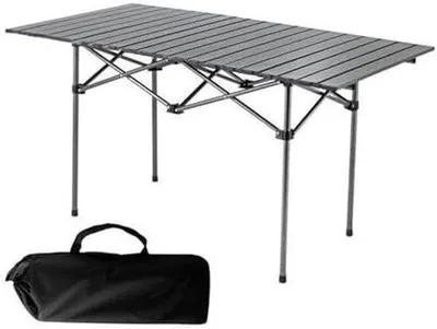 Produktbild von Campingtisch Stuhl Set - Faltbare Möbel - Outdoor Aktivitäten Reisen - Leichte Tragetasche - 120cm - Schwarz