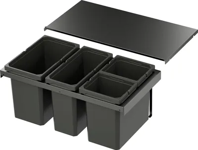 Produktbild von Vs Envi Flex Abfalltrennsystem KB 800mm Mülltrennsystem 1x22/2x10/1x16 Liter Lava