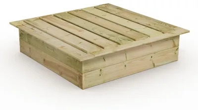 Produktbild von Sandkasten mit Deckel Wickey King Kong 120x120 cm, aus Holz für Kinder im Garten