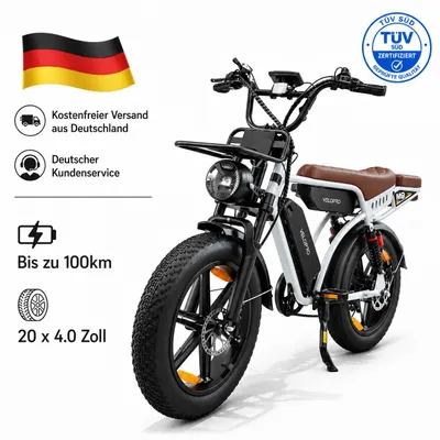 Produktbild von VELOPRO M9 E-Bike 48V 17,5Ah Akku (100km), 250W Heckmotor, Shimano 7-Gang