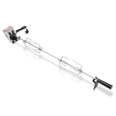 Obrázek produktu pro Jopassy sada nerezových rožněk 117 cm s motorem včetně jehel na maso Elektrický rožeň, elektrický grilovací pekáč, grilovací stojan se 4 vidlicemi na maso, (220V - 240V)