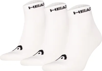 Produktbild von HEAD Uni Quarter Socken, 3er Pack - Elements All Sport Quarter, Logo, einfarbig Weiß 43-46