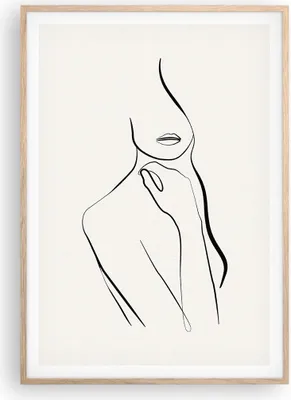 Produktbild von Gerahmtes Poster - Rahmen in heller Eiche - Frau Skizze Zeichnung - 70x100 cm - Wand Bild - Wanddeko - Wandbilder - Kunstposter - Wandposter - Bilderrahmen - Bilder - Kunstdruck - P2NPA70x100-5045