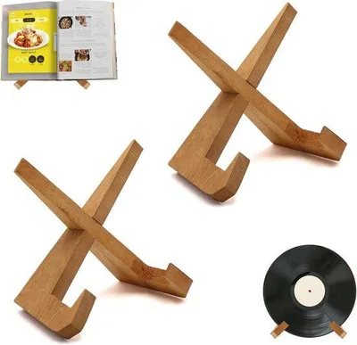 Produktbild von Famanu Kochbuchhalter Vintage - Praktischer Ständer aus Holz