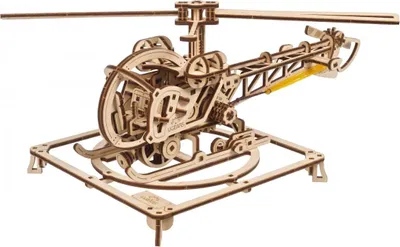 Productafbeelding van 3D-houten puzzel: Mini-helikopter uGEARS Smart