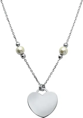 Produktbild von Unique 925er Silberkette Perlmutt Herzanhänger SN0261