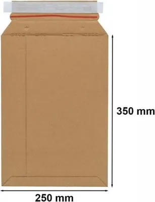 Obrázok produktu pre Kartónová obálka na zasielanie A4 250 x 350 mm, hnedá, s lepiacou páskou