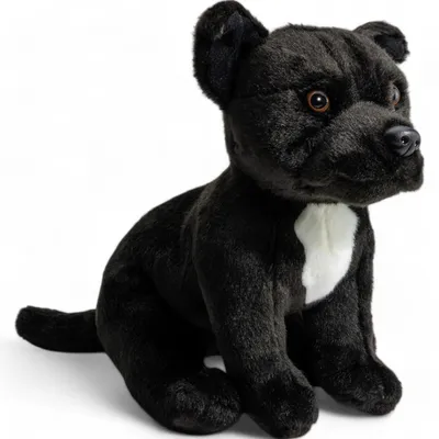 Produktbild von Carl Dick Stafford Bullterrier schwarz ca. 32cm Plüschtier, Stofftier, Kuscheltier 3623