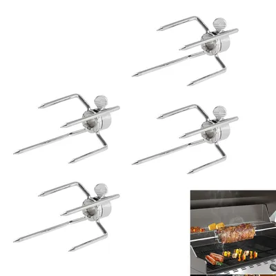 Produktbild von 4pcs Grillgabeln aus Edelstahl, Grillbesteck, Geeignet für 8 x 8 mm Backstangen