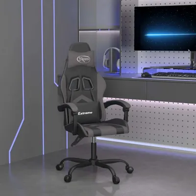 Produktbild von Hochwertig Gaming-Stuhl Drehbar Schwarz und Grau Kunstleder 349595