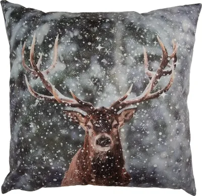 Produktbild von Clayre & Eef Kissenbezug 45x45 cm Grau Polyester Hirsch