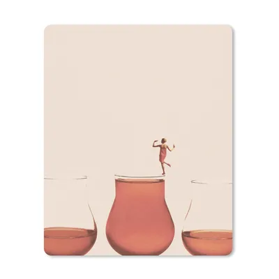 Produktbild von MuchoWow® Mauspad Mousepad Frau - Wein - Jahrgang 19x23 cm - Mousepads - Maus Mat - Pad - Mausunterlage - Mauspads - Spielen