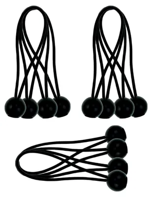 Produktbild von 25 Stück Elastische Bungee-Seile mit Kugelkopf 15,2 cm für Zelt- und Planenbefestigung aus robustem Kunststoff
