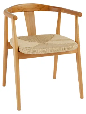 Produktbild von Stuhl aus Massivholz mit geflochtener Sitzfläche