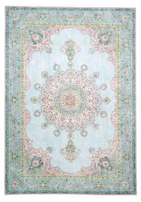 Zdjęcie produktu dla Dywan vintage - Lily Medallion Jasnoniebieski